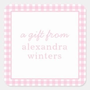 Gingham Personalised Gift Stickers