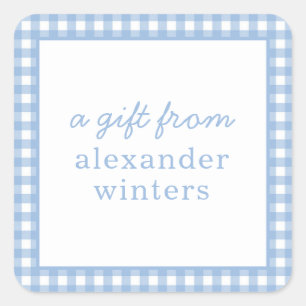 Gingham Personalised Gift Stickers