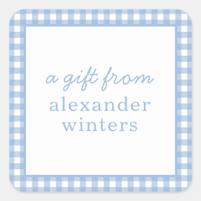 Gingham Personalised Gift Stickers (Front)