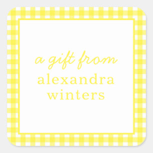 Gingham Personalised Gift Stickers