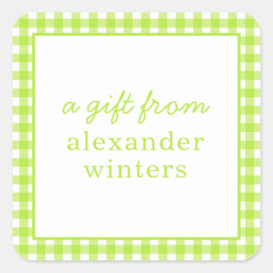 Gingham Personalised Gift Stickers