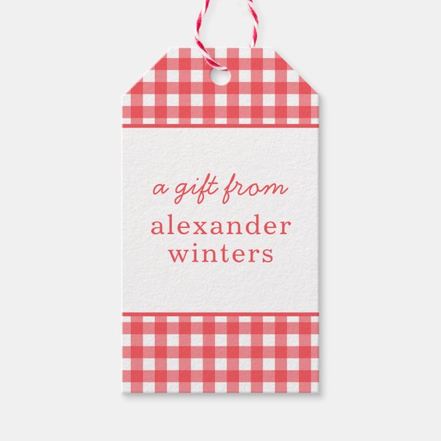 Gingham Personalised Gift Tags (Front)