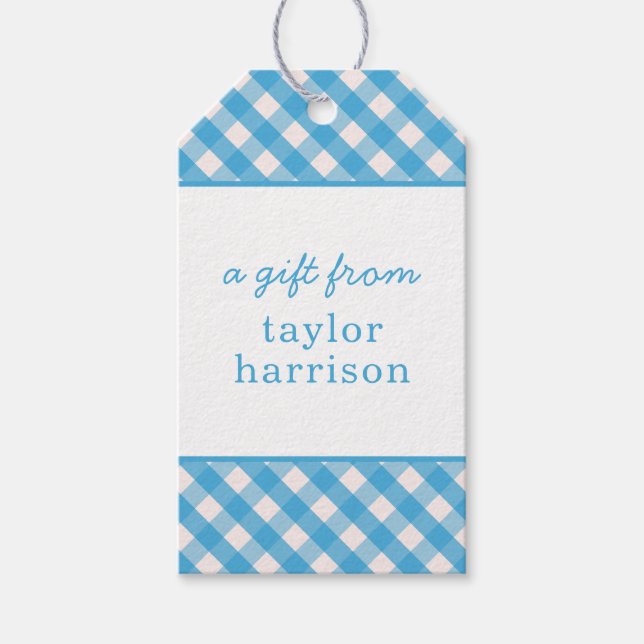 Gingham Personalised Gift Tags (Front)