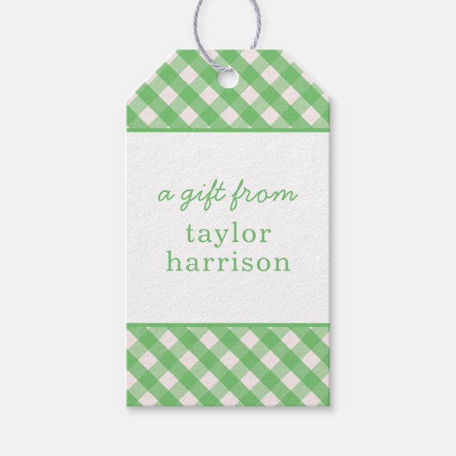 Gingham Personalised Gift Tags (Front)