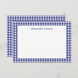 Gingham Personalised Note Cards
