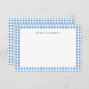 Gingham Personalised Note Cards