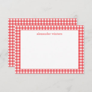 Gingham Personalised Note Cards