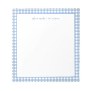 Gingham Personalised Notepad