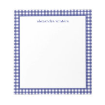 Gingham Personalised Notepad