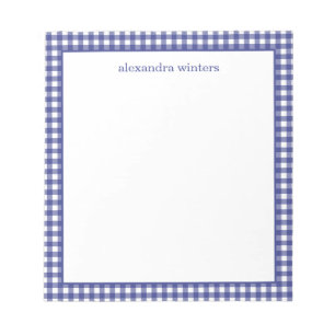Gingham Personalised Notepad