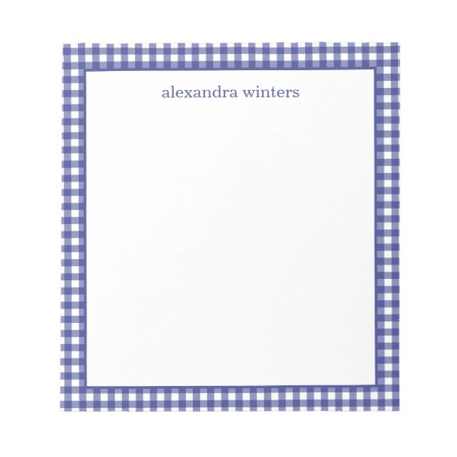 Gingham Personalised Notepad (Front)