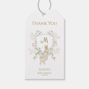 Gingham Peter the Rabbit Monogram Baby Shower Gift Tags