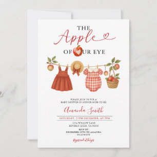 Gingham Picnic Basket Apple of Our Eye Baby Shower Invitation