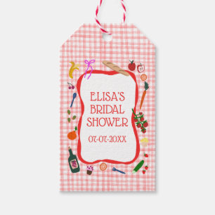 Gingham Picnic Modern Cute CUSTOM Bridal Shower Gift Tags