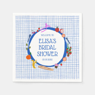 Gingham Picnic Modern Cute CUSTOM Bridal Shower Napkin