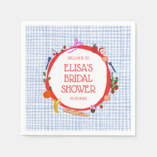 Gingham Picnic Modern Cute CUSTOM Bridal Shower Napkin