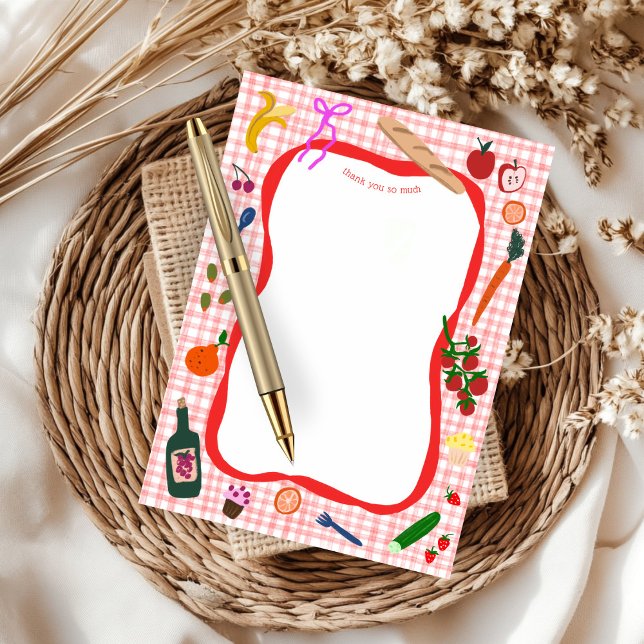 Gingham Picnic Modern Cute CUSTOM Bridal Shower Thank You Card (Gingham Picnic Modern Cute CUSTOM Bridal Shower Thank You Card
)