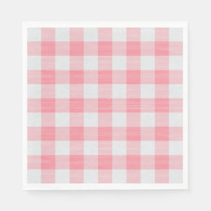 Gingham Pink Plaid Cute Pretty Girly Napkin