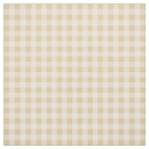 Gingham Plaid Cream Beige Checkered Pattern Fabric