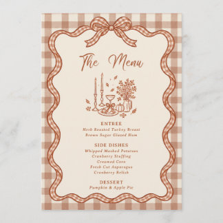 Gingham Plaid Friendsgiving Dinner Menu