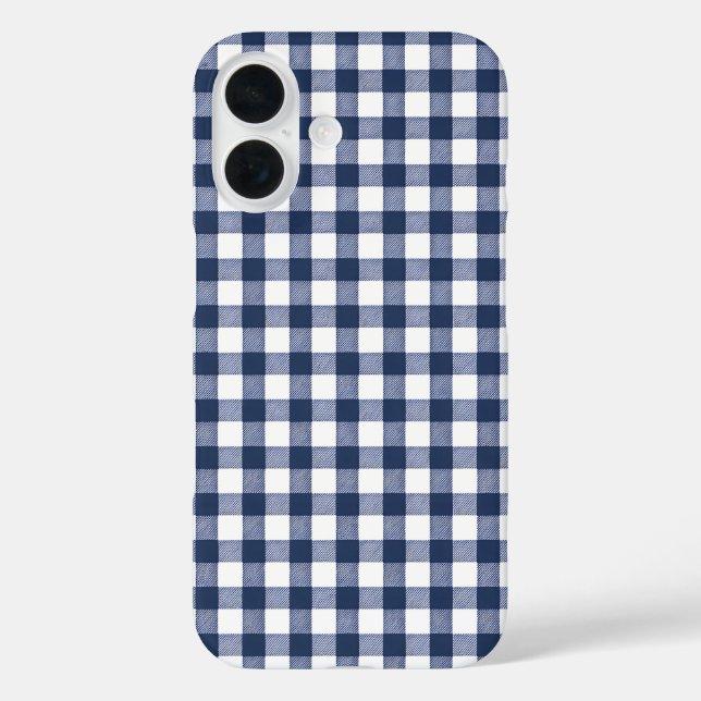 Gingham Plaid Pattern - Navy Blue Case-Mate iPhone Case (Back)