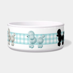 Gingham Poodle Dog Bowl