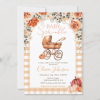 Gingham Pumpkin Stroller Baby Sprinkle Baby Shower