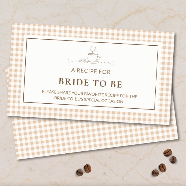 Gingham Recipe For Bride Love is Brewing Coffee  Enclosure Card (Creator Uploaded)