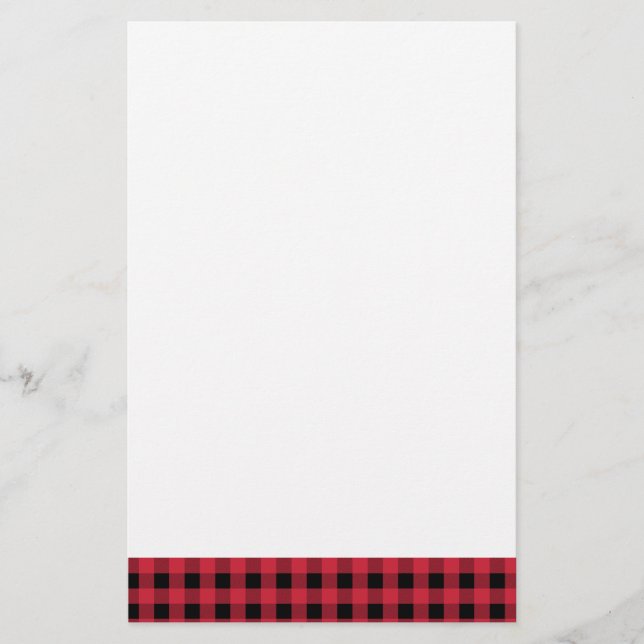 Gingham Red and Black Stationery (Front)