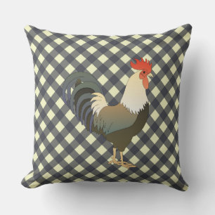 GINGHAM ROOSTER CUSHION