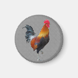 Gingham Rooster Magnet