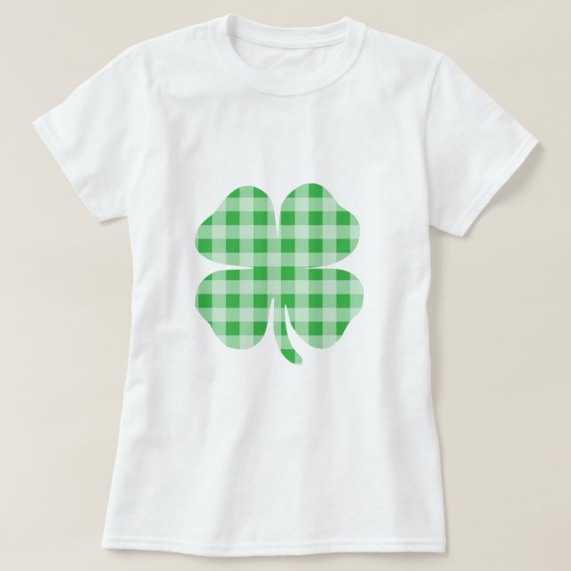 Gingham Shamrock T-Shirt (Design Front)