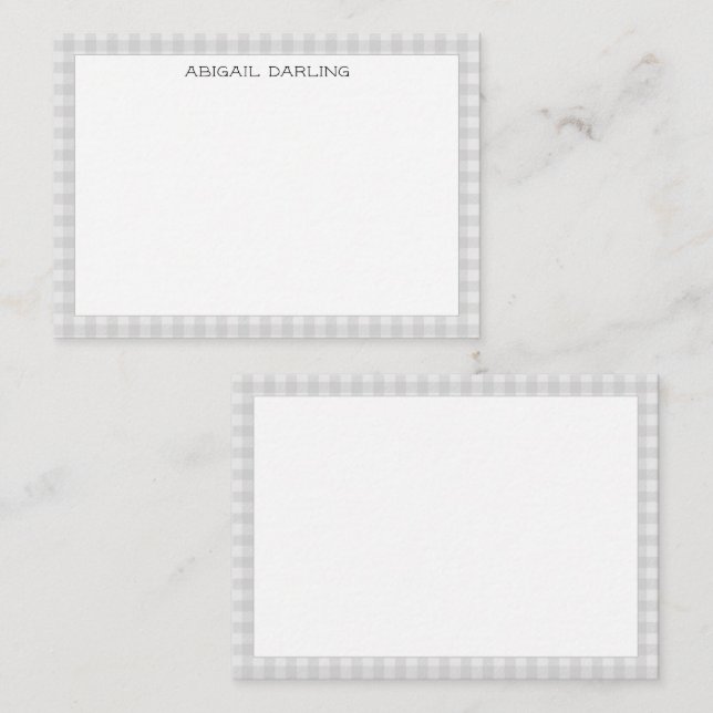 Gingham Simple Modern Thin Border Card (Front/Back)