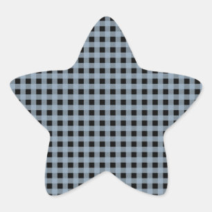 Gingham Slate and Black Star Sticker