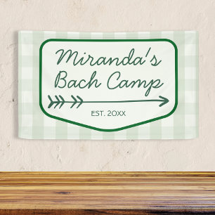 Gingham Summer Bach Camp Green Bachelorette  Banner