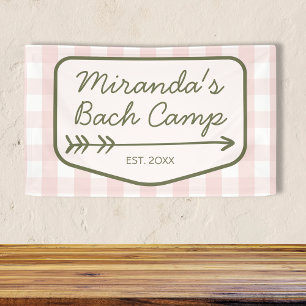 Gingham Summer Bach Camp Pink Green Bachelorette  Banner
