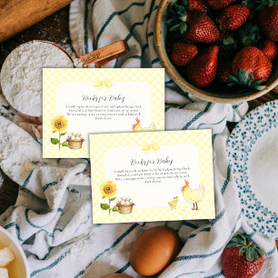 Gingham Sunflower Chick Books For Baby Shower Enclosure Card