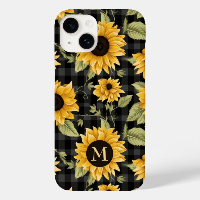 Gingham Sunflowers Pattern Case-Mate iPhone Case (Back)