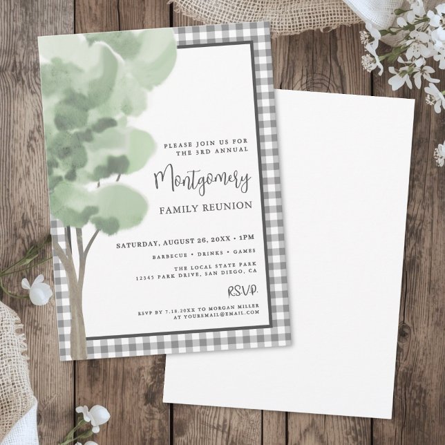 Gingham Tree Family Reunion Invitation (Gingham Tree Family Reunion Invitation )