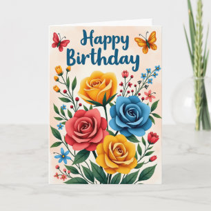 Gingham Vibrant Garden Card