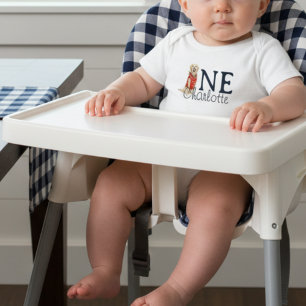 Gingham Wild One Golden Retriever 1st Birthday Baby Bodysuit