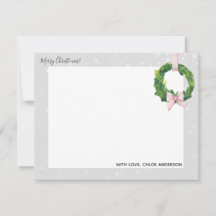 Gingham Wreath Home for the Holidays Note Cards