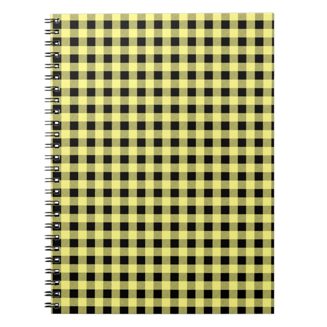 Gingham Yellow and Black Notebook (Front)