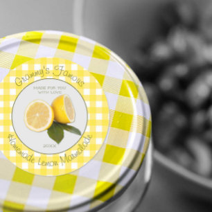 Gingham Your Famous Custom Lemon Marmalade Label