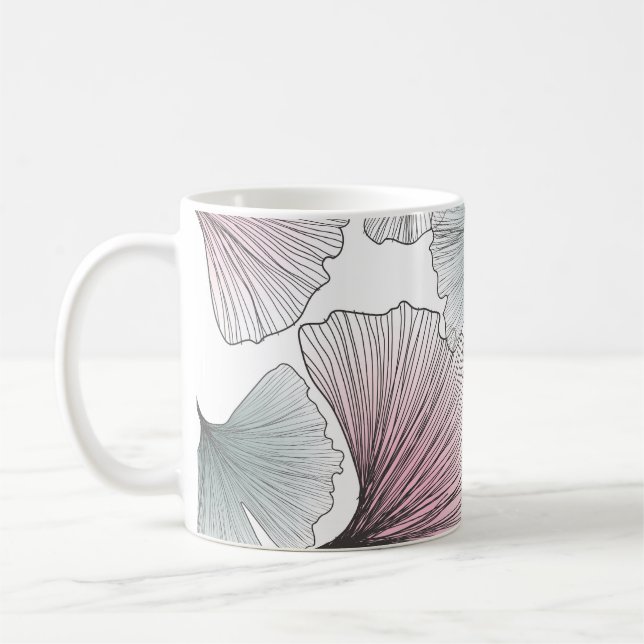 Gingko biloba hand-drawn. coffee mug (Left)