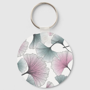 Gingko biloba hand-drawn. key ring