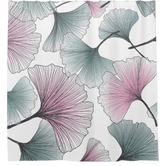 Gingko biloba hand-drawn. shower curtain (Front)