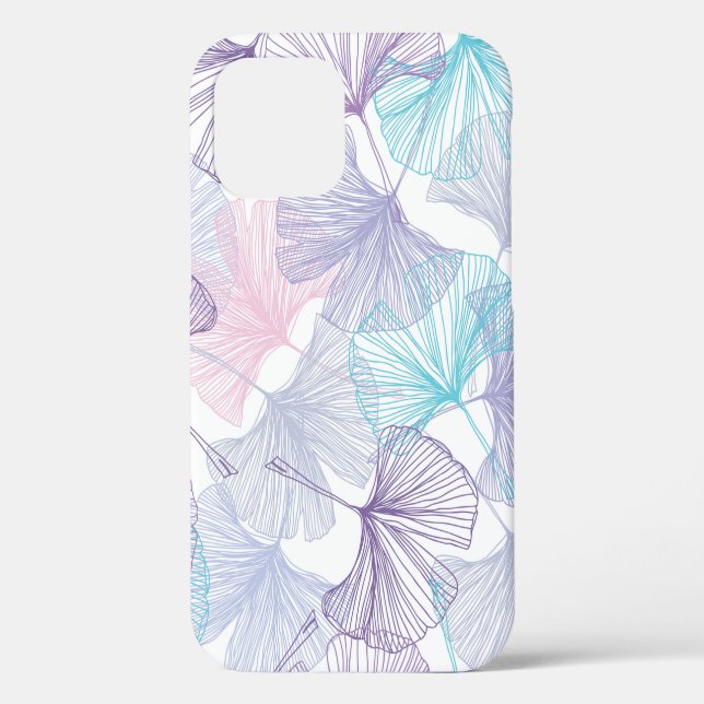 Gingko biloba seamless background pattern. Purple, Case-Mate iPhone Case (Back)