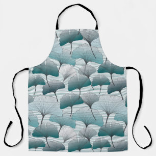 Gingko biloba seamless blue colours pattern.  apron