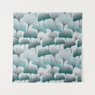 Gingko biloba seamless blue colours pattern. tapestry